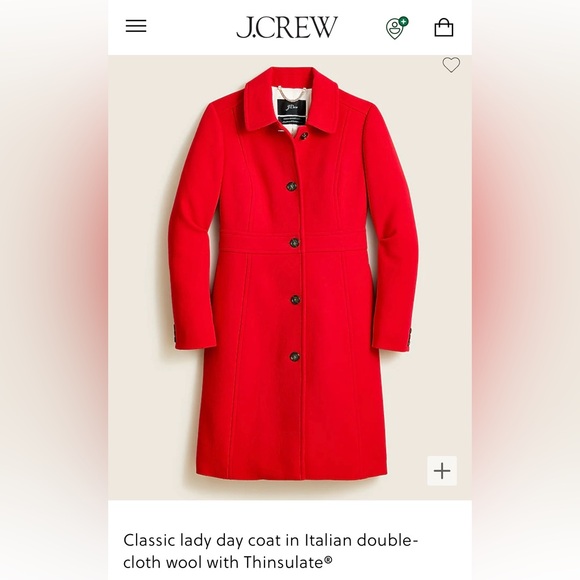 J. Crew Jackets & Blazers - J. Crew Classic Lady Day Coat in Italian double-cloth wool with Thinsulate
